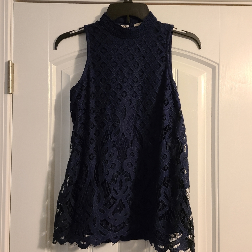 Rewind Lace High Neck Tank